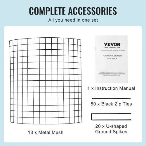 VEVOR 6 Pack Plant Protector from Animals 12.6'' Diameter x 14'' H Metal Plant Cage
