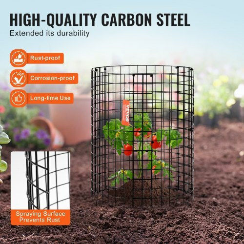 VEVOR 6 Pack Plant Protector from Animals 12.6'' Diameter x 14'' H Metal Plant Cage