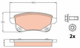 Trw Rear Brake Pads Set Renault Grand Scenic Iii Scenic Iii 1.2-2.0d 02.09 Height 45.6mm Width 106.5mm Thickness 16.0mm