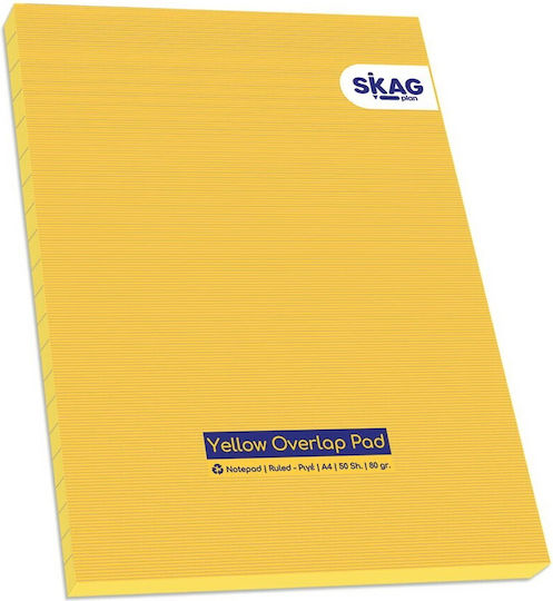 Skag Overlap Μπλοκ Σημειώσεων Α4 50 Φύλλων Ριγέ Κίτρινο