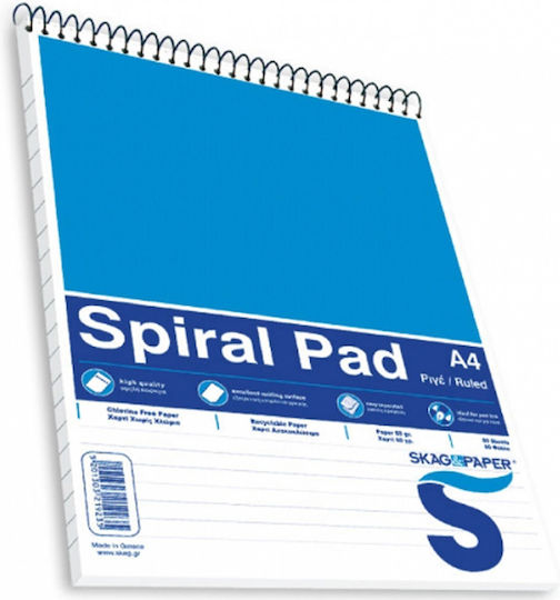 Skag Notepad Spiral 80 Sheets A4 Ruled Black