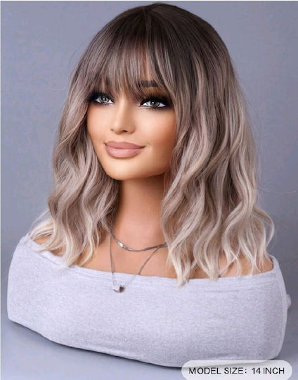 Women's High-Quality Synthetic Wig Blonde Ashy 14 Inches