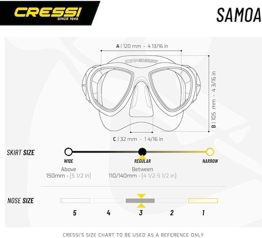 CressiSub Silicone Diving Mask with Snorkel Mexico Combo Transparent