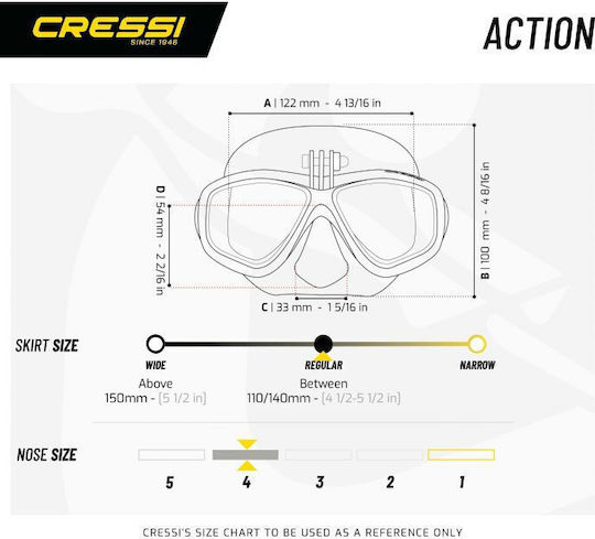 CressiSub Μάσκα Θαλάσσης Action Clear in Transparent color DS410060