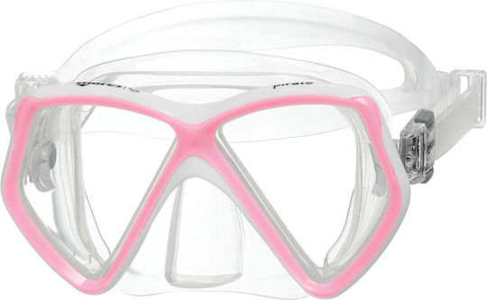 Mares Μάσκα Θαλάσσης Σιλικόνης Παιδική Pirate Junior Clear/Pink Ροζ