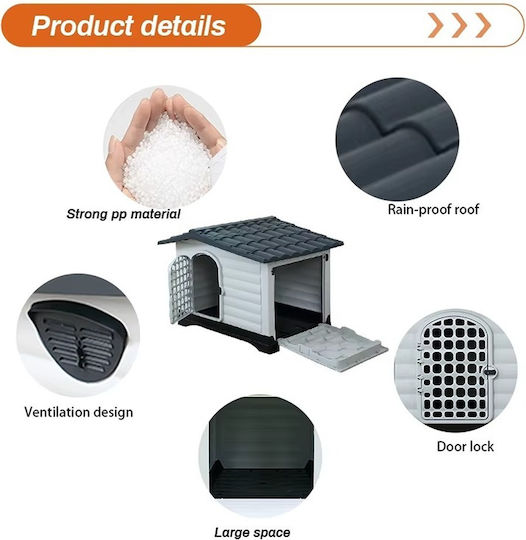 Dog House Plastic Outdoor Gray