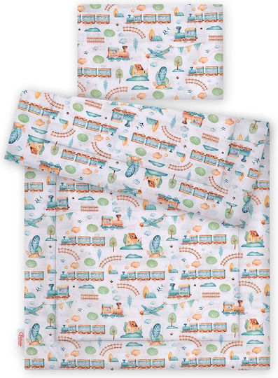 Bobono Conținut set Husă de pilotă pentru copii Single cu față de pernă Turquoise 100x135cm
