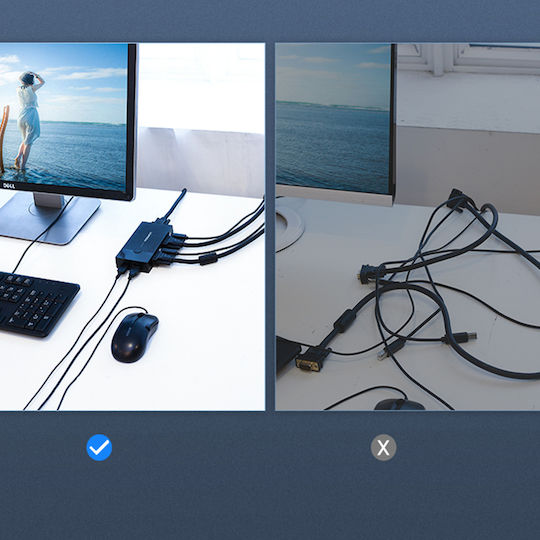 Ugreen 2 In 1 Out USB VGA KVM Switch