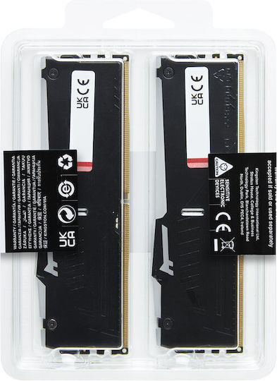 Kingston Fury Beast RGB DDR5 16GB RAM με 2x8GB Modules και Ταχύτητα 6000 για Desktop