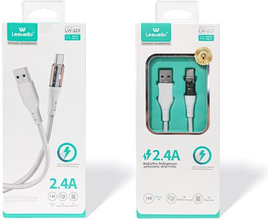 Leewello Cablu USB 2.0 USB-C Masculin - USB-A Alb 1m 783213-1-ALB