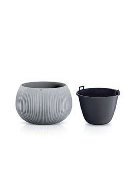 Iliadis Beton Bowl Κασπώ Πλαστικό Γκρι 24x24x16εκ.