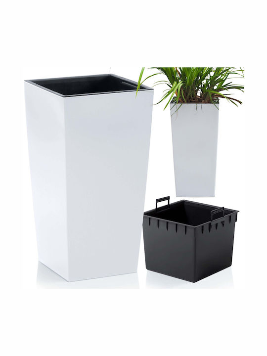 Marhome Urbi Square Pot White 26.5x26.5x50cm 7-28-265-1 09-DURS265-S449