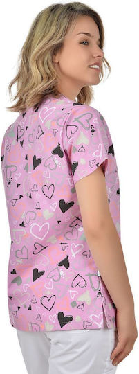 B-Well Bambina Women's Pink Medical Blouse Cotton and Polyester