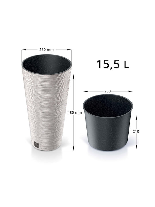 Prosperplast Furu Slim Eco Саксия Пластмаса Бял 25x25x48εκ.