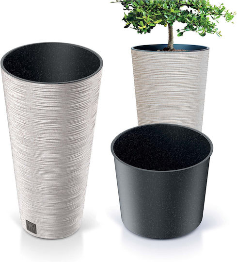 Prosperplast Furu Slim Eco Übertopf Kunststoff Weiß 25x25x48εκ.