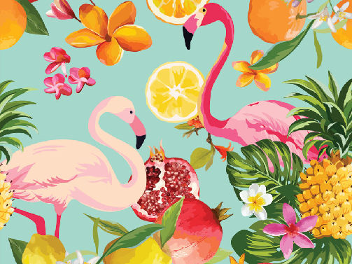 Gima Flamingo Γυναικείο Σκουφάκι Χειρουργείου Τιρκουάζ Βαμβακερό