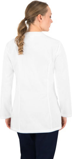 B-Well Savina Women's White Medical Blouse Cotton and Polyester
