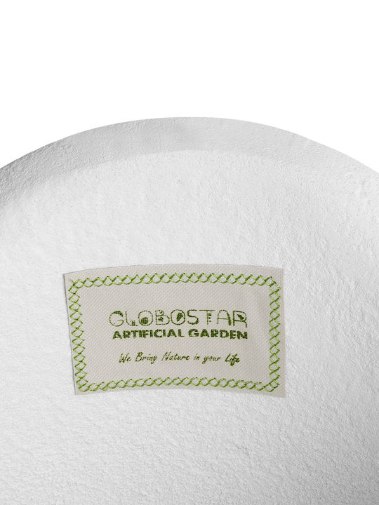 GloboStar Portofino Κασπώ Πολυεστερικό Λευκό με Βάση 50x50x110εκ.