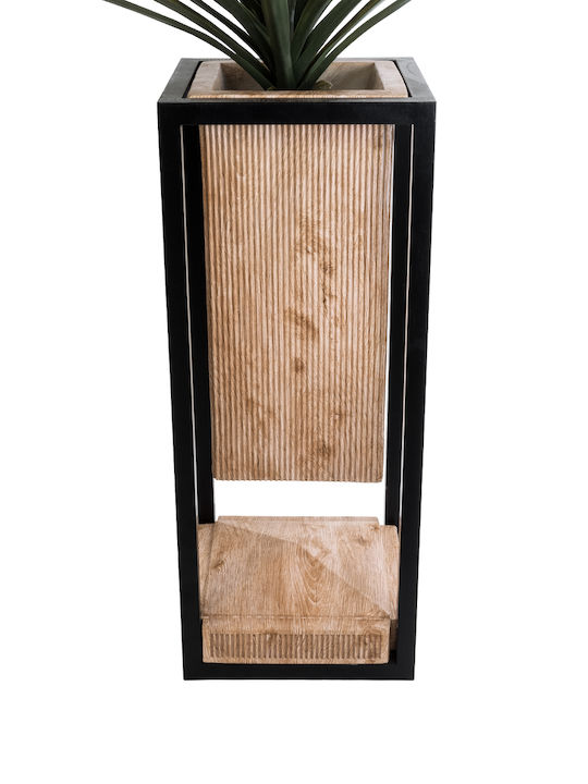 GloboStar Cassiano Planter Metal Brown with Stand 36x36x90cm.