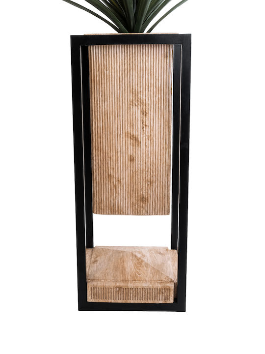 GloboStar Cassiano Planter Metal Brown with Stand 36x36x90cm.