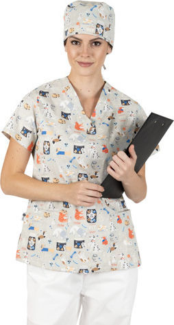B-Well Unisex Σκουφάκι Χειρουργείου Πολύχρωμο Adriana Cat Dogs
