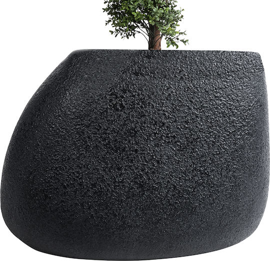 GloboStar Chloe Übertopf Polyester Schwarz 60x55x43εκ.