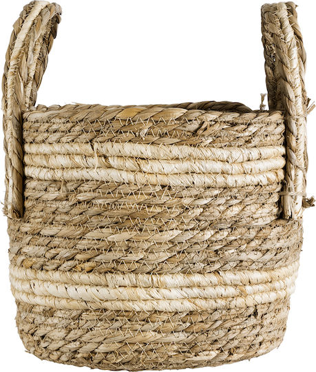 GloboStar Naxos Planter Rattan Beige 25x25x20cm.