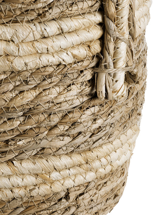 GloboStar Naxos Ghiveci Rattan Bej 25x25x20εκ.