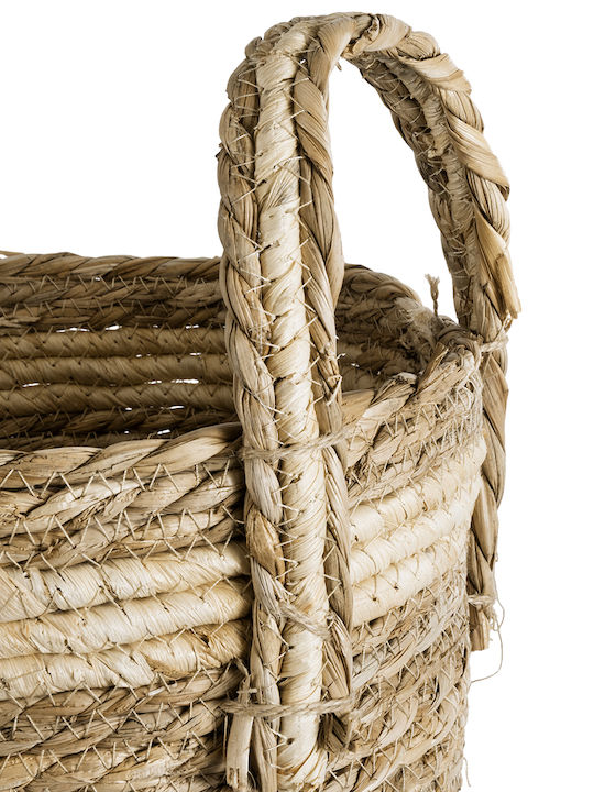 GloboStar Naxos Ghiveci Rattan Bej 25x25x20εκ.