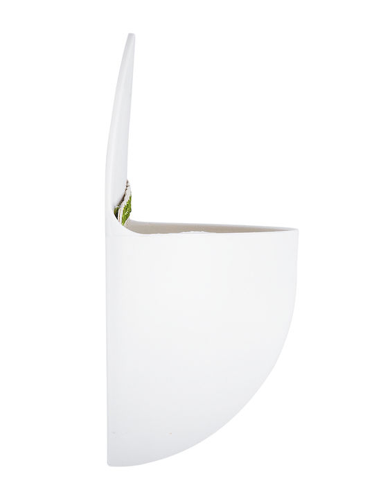 GloboStar Artificial Garden Lyon Саксия Пластмаса Бял Със стойка 12x6x13.5εκ.