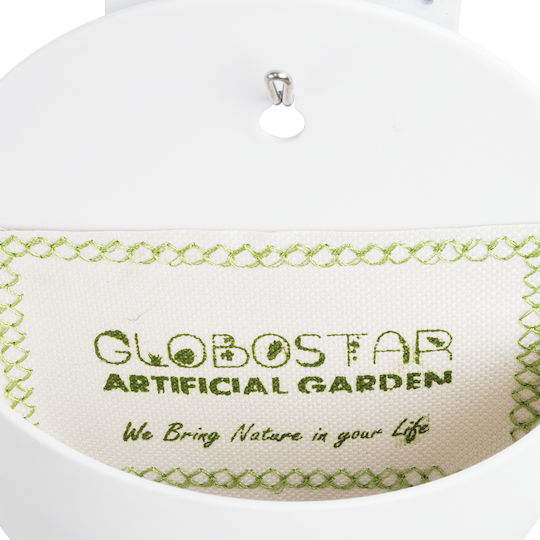 GloboStar Artificial Garden Lyon Planter Plastic White with Stand 12x6x13.5cm.