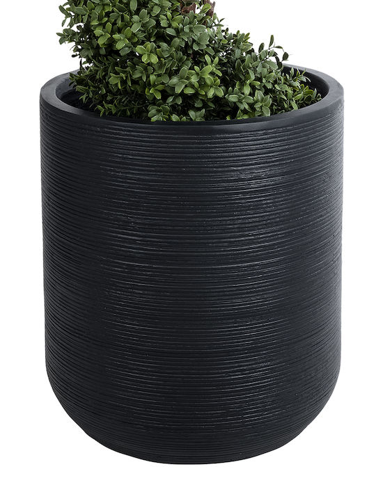 GloboStar Artificial Garden Damascus Übertopf Polyester Schwarz 45x45x45εκ.