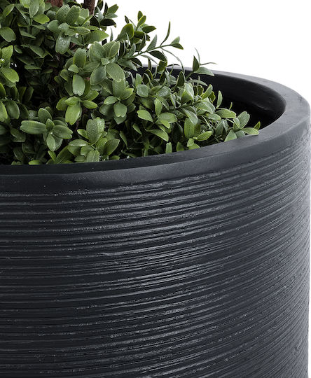 GloboStar Artificial Garden Damascus Саксия Полиестер Черен 45x45x45εκ.
