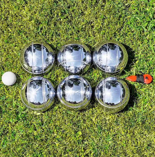Geological Petanque Game Zola 6 Metal Balls Storage Case 1 Wooden Ball String Measuring Distance