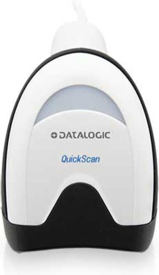 Datalogic QuickScan QD2500 Presentation Scanner Wired White with 2D and QR Barcode Reading Capability