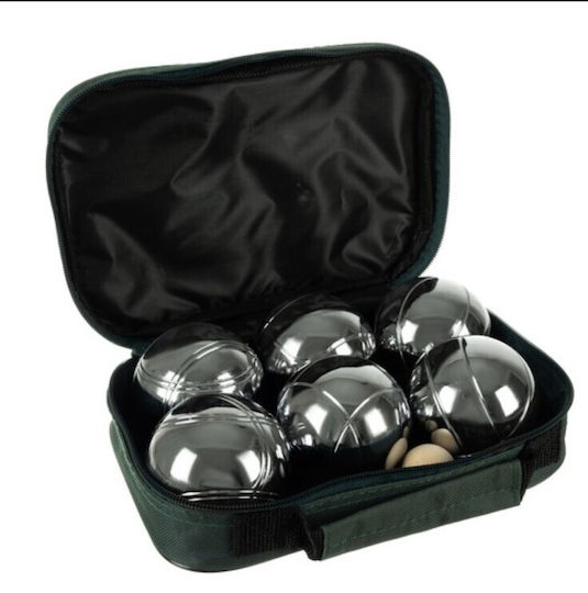 Geological Petanque Game Zola 6 Metal Balls Storage Case 1 Wooden Ball String Measuring Distance