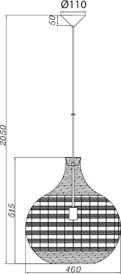Braytron Hängelampe Braun mit Fassung E27 46cm.