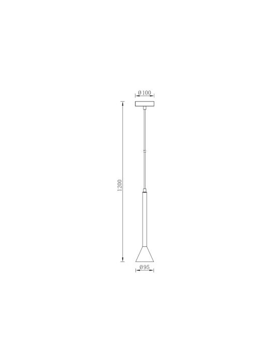 Braytron Κρεμαστό Φωτιστικό Μαύρο LED 9.5εκ.