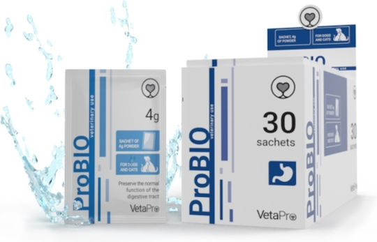 Vetapro ProBio Προβιοτικά Σκύλου σε Σκόνη 4gr για Γαστρεντερικές Διαταραχές