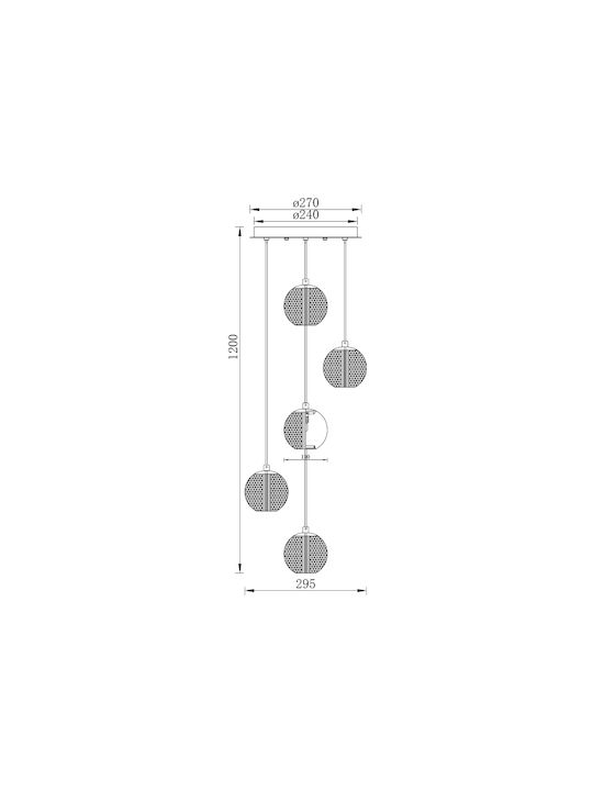 Braytron Pendant Light Gold with Socket G9
