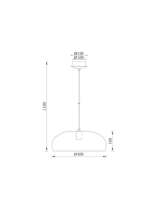 Braytron Κρεμαστό Φωτιστικό Λευκό LED 40εκ.