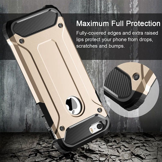 Sonique Heavy Armor Back Cover Plastic / Silicone 2mm Gold (Galaxy A71)