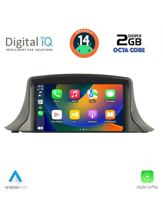 Digital IQ Car Audio System for Renault Megane 2009-2015 (Bluetooth/USB/WiFi/GPS/Apple-Carplay/Android-Auto) with Touch Screen 7"