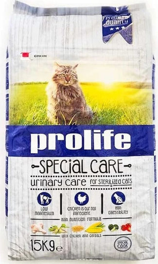 Laky Prolife Special Care Dry Food for Sterilized Cats with Sensitive Urinary with Chicken 15kg