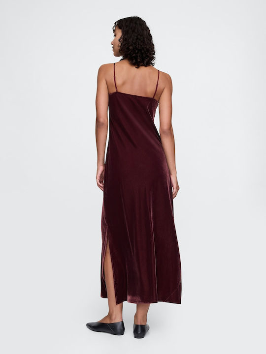 Midi Evening Velvet Dress Noir Red