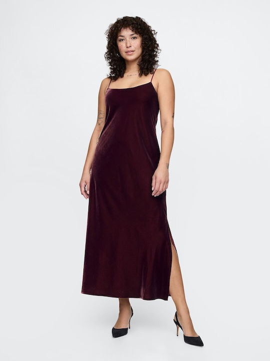 Midi Evening Velvet Dress Noir Red