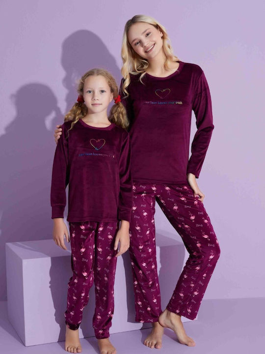 Tarik Winter Damen Pyjama-Set Burgundy