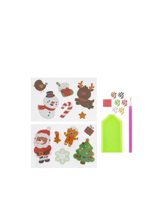 Christmas-themed Creative Set Create 12 Stickers Diamond Painting Technique