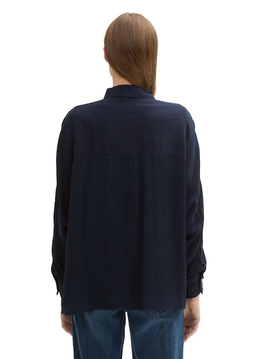 Tom Tailor Women's Long Sleeve Shirt Blue