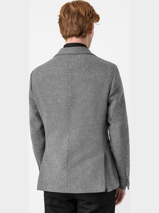 Sacou bărbați cu croială strâmtă Grey